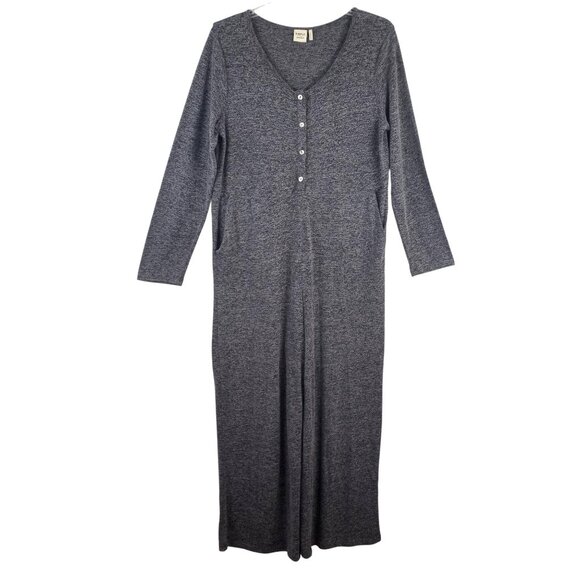 Simple by Suzanne Betro Gray Heather Cropped Wide Leg Jumpsuit - Picture 1 of 5
